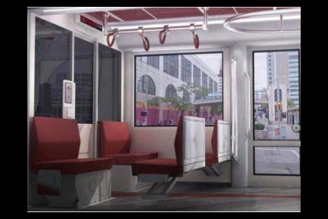 Transverse seating will be provided at each end of the cars, behind the glazed cab screens.